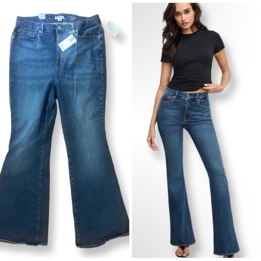 Good American “Good Legs” flare jeans
